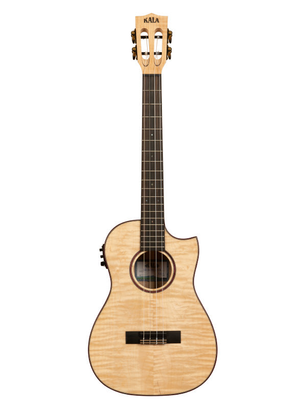 Solid Flame Maple, Bariton Cutaway électro-acoustique, livré avec housse
