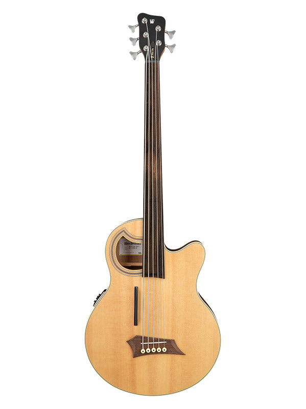 Warwick RockBass RockBass Alien Deluxe Hybrid Thinline 5 Fretless, gaucher - Natural Satin