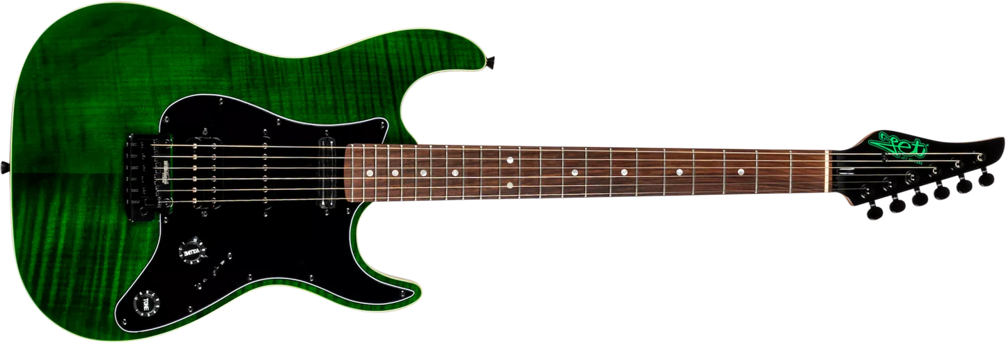Jet Guitars JS450TGRR Tiger Transparent Green
