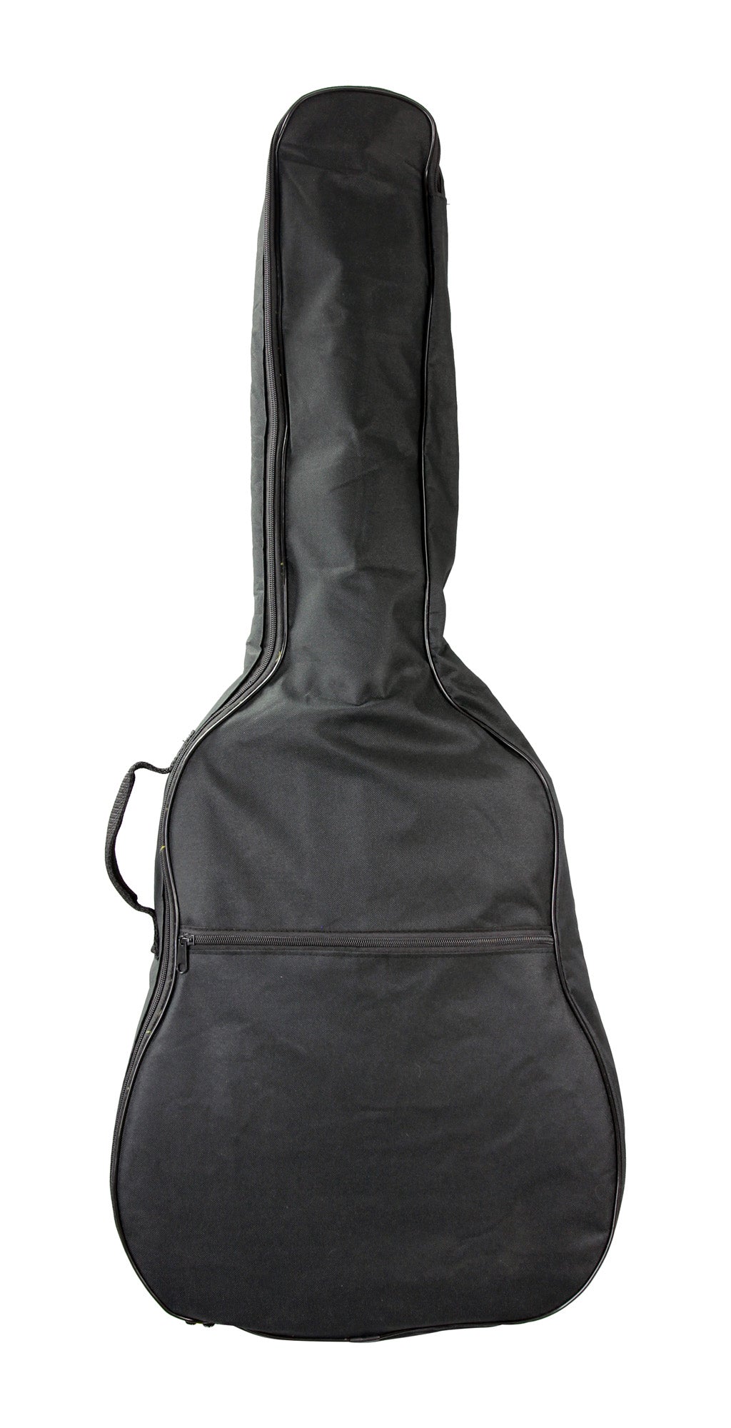 Housse guitare classique 4/4, rembourrée 5 mm, poignée, courroies réglables, renfort à la base, poche extérieure, noir