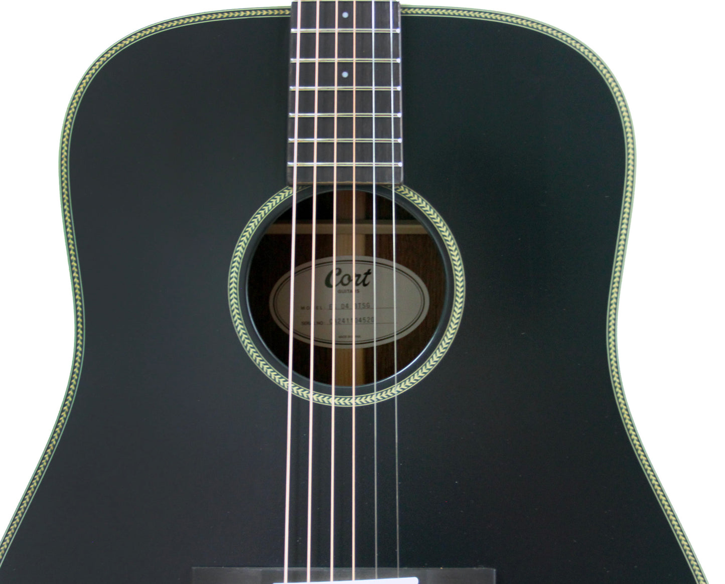 Essence D4, table épicéa Sitka massif torréfié, f/e acajou, touche & chevalet palissandre, semi brillant, table noire