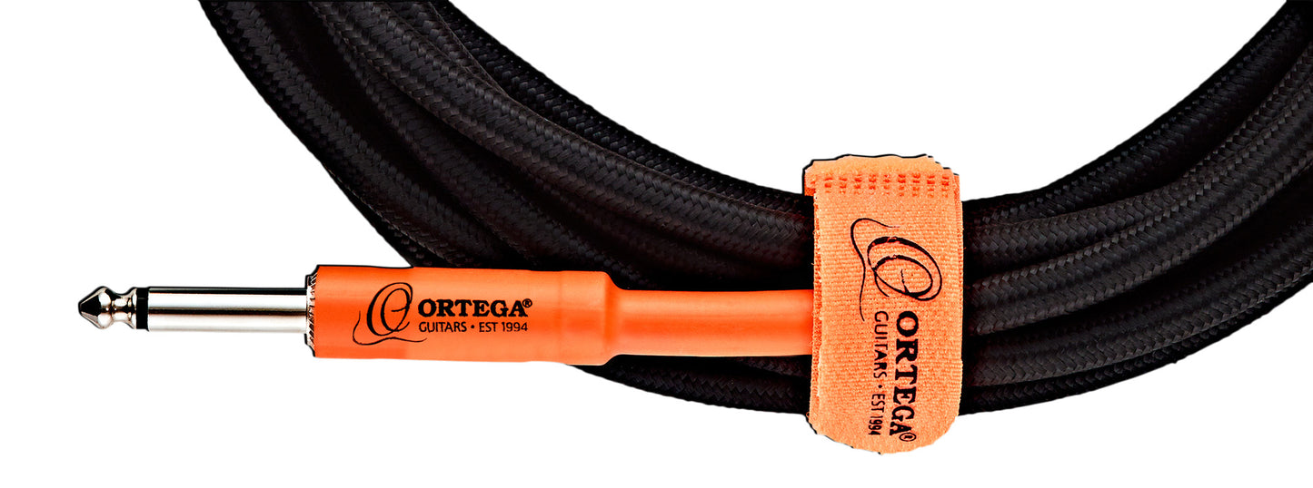 Câble instrument ORTEGA Jack/Jack, 6 mètres, noir et orange