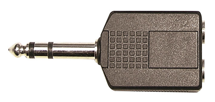 Adaptateur 2x Jack 6.35 femelle stéréo / Jack 6.35 mâle stéréo, noir