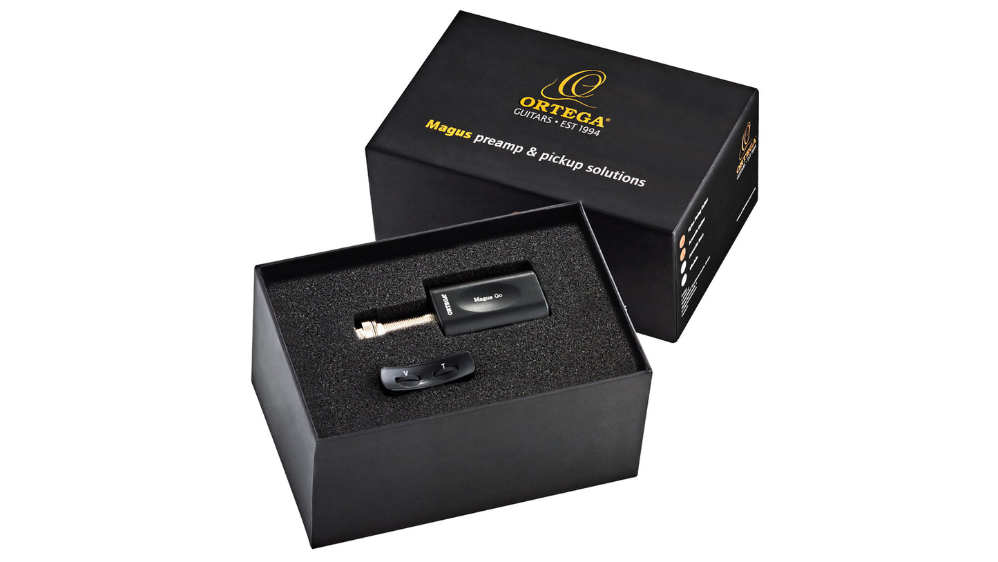 Préampli MagusGO avec capteur piezo, pour guitares et basses acoustiques, noir