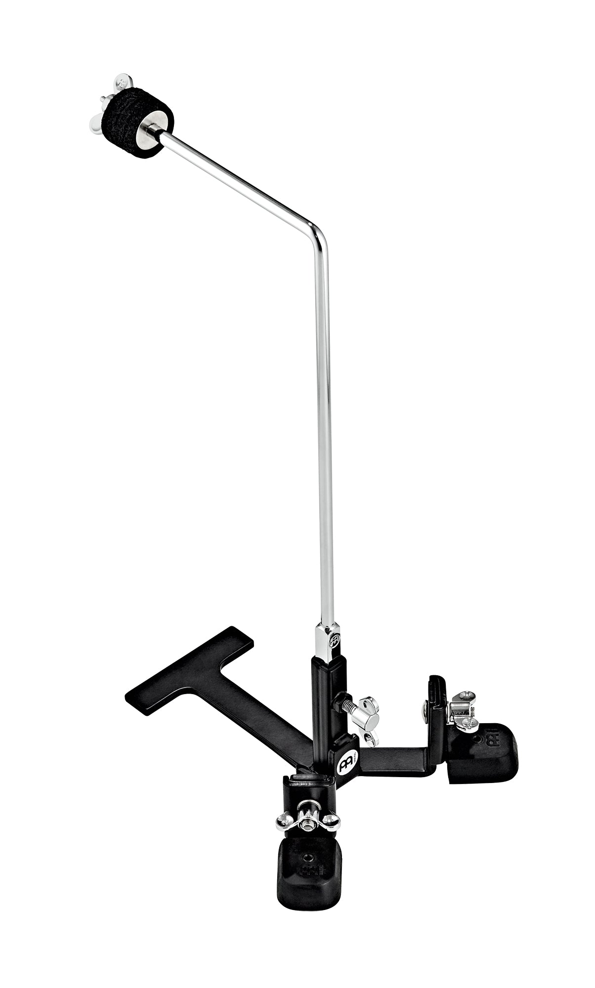 Attache cymbale Meinl pédale grosse c., adaptable à toutes les pédales de grosse caisse, avec 1 tige en L, acier noir poudré