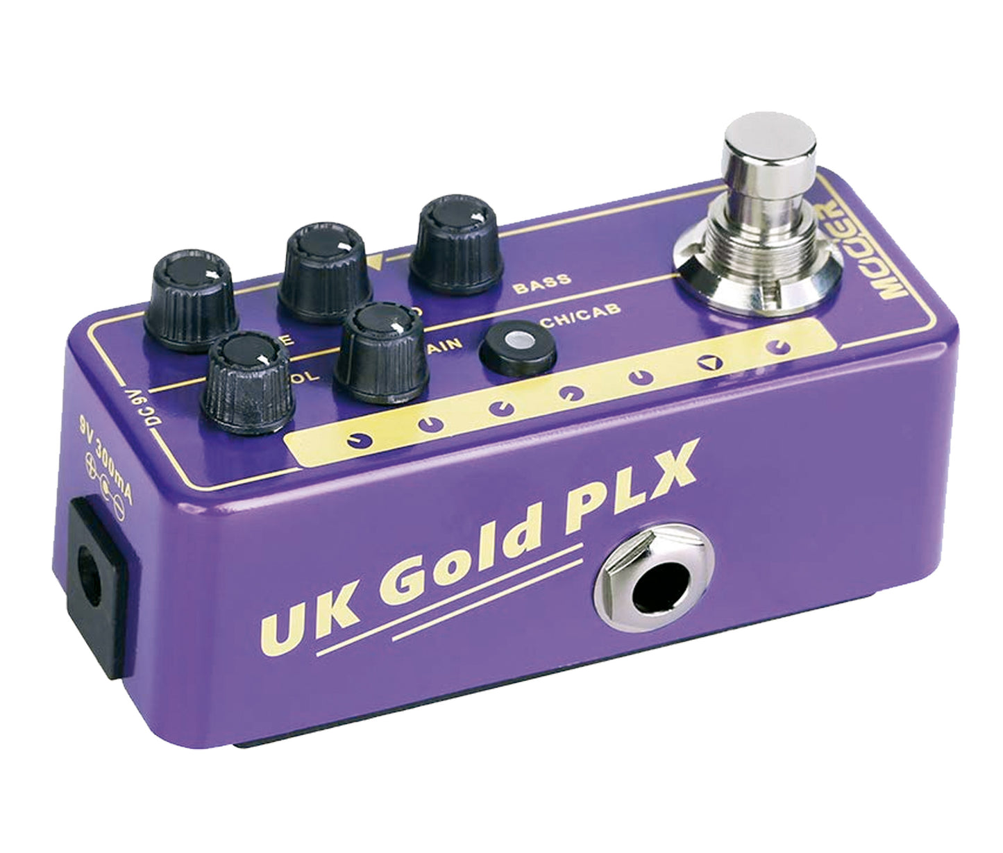 Pédale UK GOLD PLX, préampli numérique type Classic British 50W 1967, deux canaux, EQ 3 bandes par canal, violet