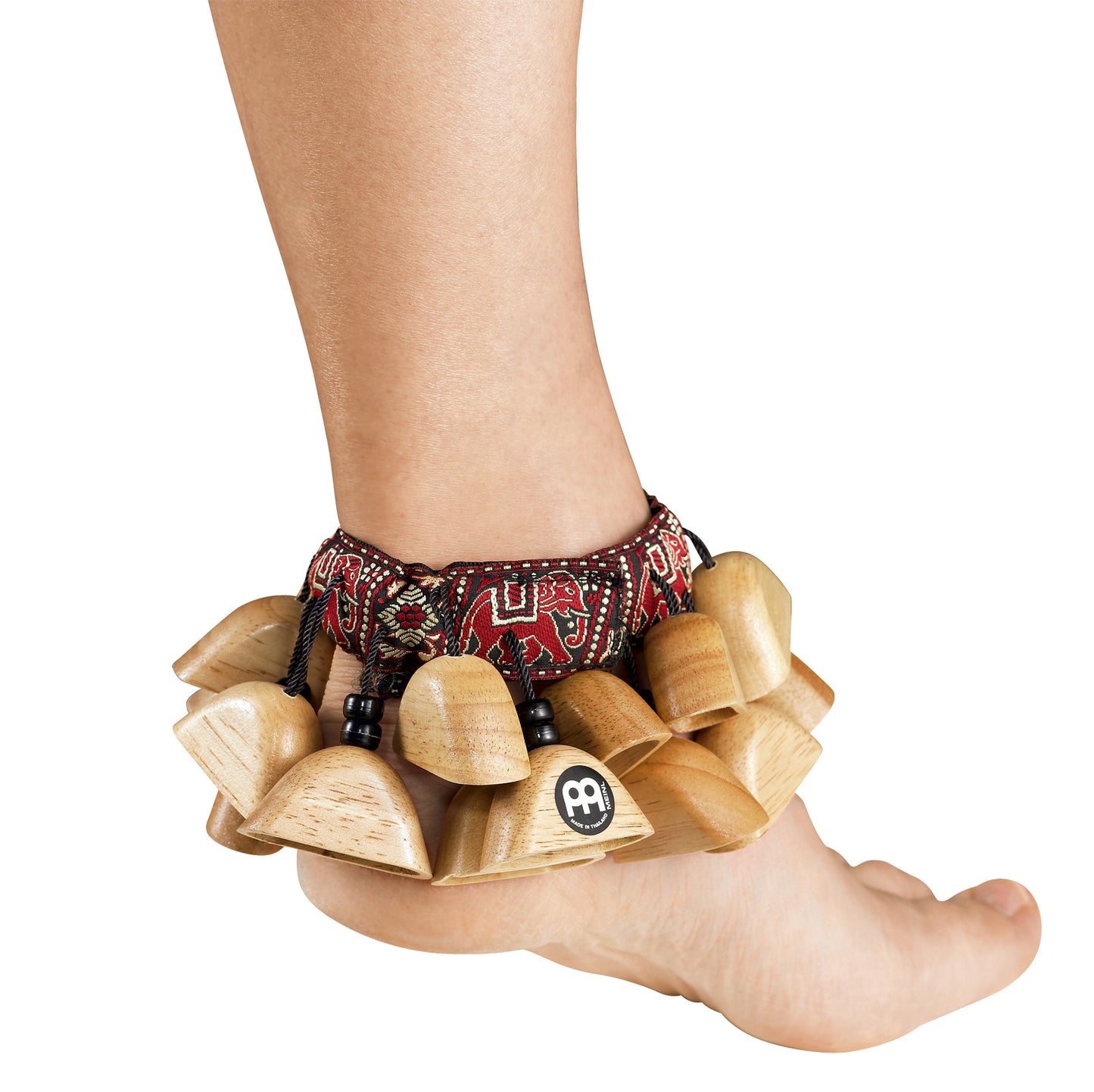 Bracelet cheville (envol d'oiseaux), hévéa, velcro, naturel