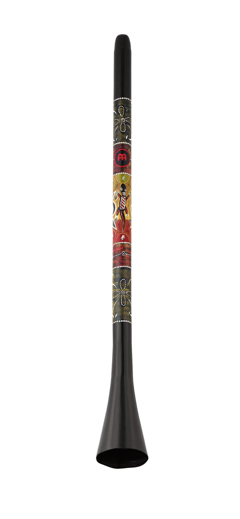 Didgeridoo synthétique 145 cm, accord en Mi, léger, extrémité évasée, noir avec motifs