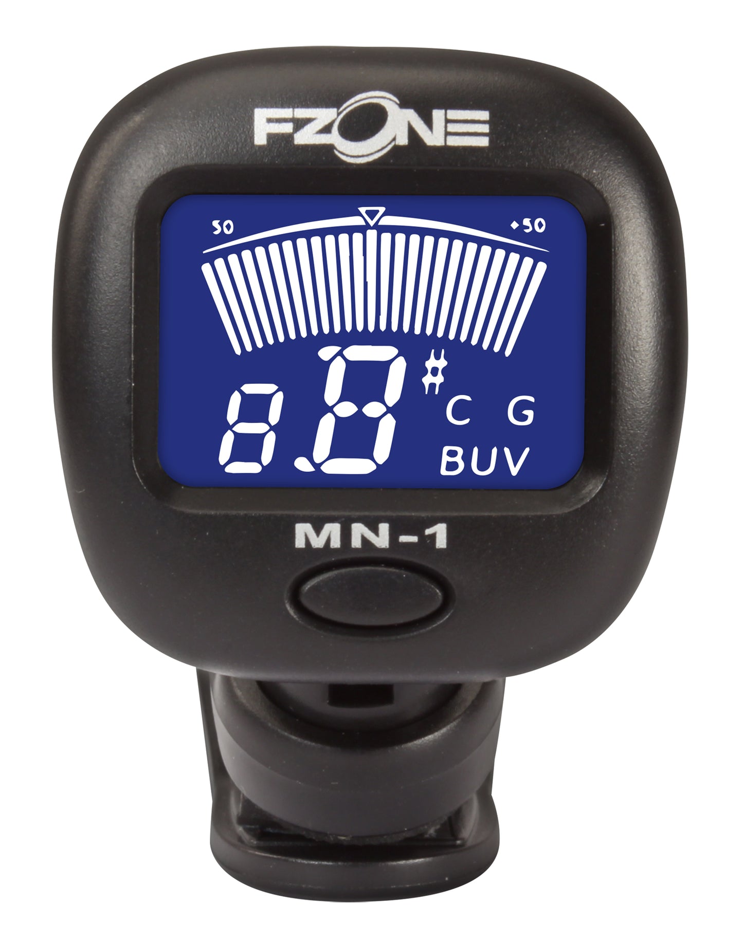 Accordeur chromatique à pince, 5 modes, LA de référence fixe (440 Hz), alimentation par pile bouton 3V fournie