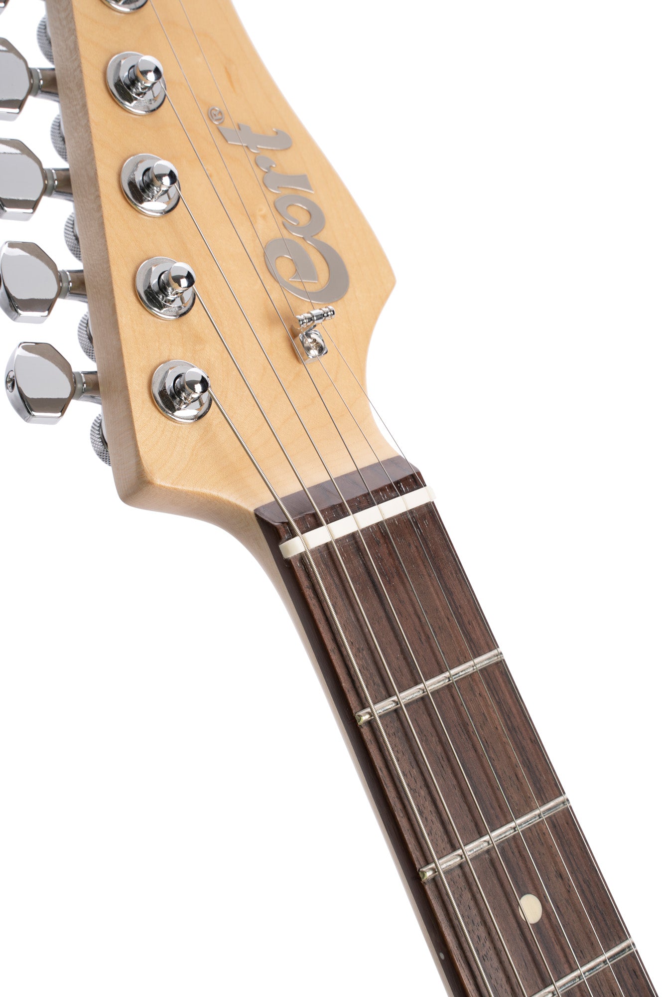 G280 SELECT, corps aulne, table érable flammé, touche palissandre, 2 micros simples et 1 double Voiced Tone, ambre