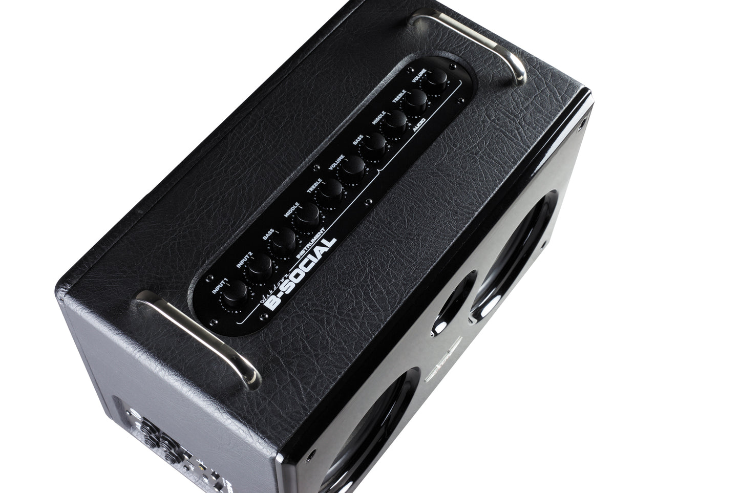 Ampli basse B-SOCIAL, interface audio Bluetooth et USB compatible PC/Mac, 2 x 35W, 2x HP doubles concentriques 5", 7.6 kg, noir