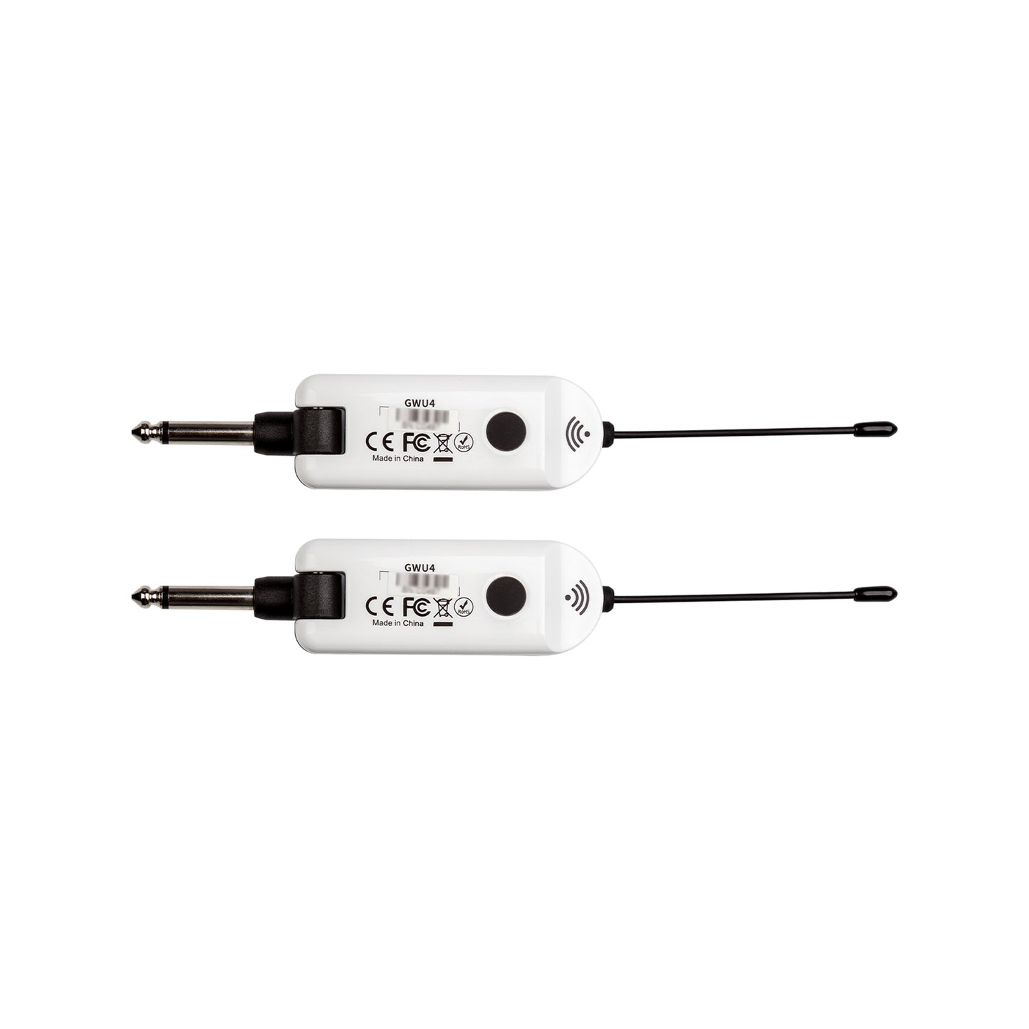 Système sans-fil GTRS GWU4 pour guitare, 4 canaux, émetteur et récepteur rechargeables, bande de fréquences UHF, blanc