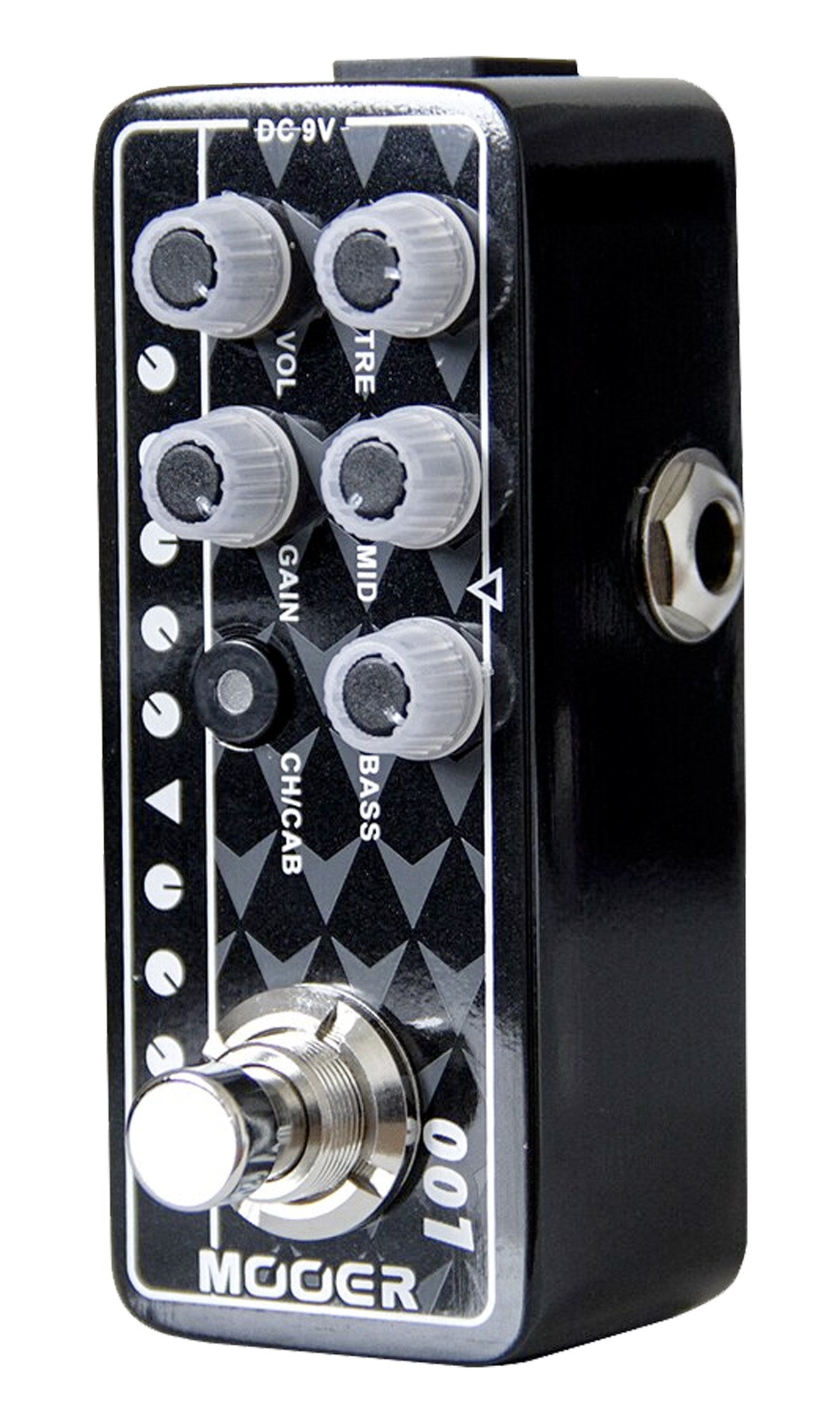 Pédale GAS STATION, préampli numérique type Hi-Gain moderne, deux canaux, EQ 3 bandes par canal, noir et blanc