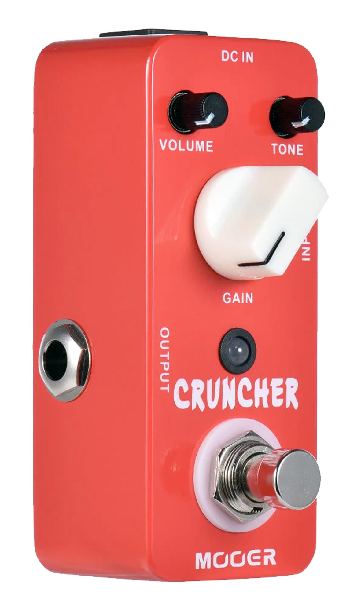 Pédale CRUNCHER, distorsion hi gain avec de puissants médiums, boîtier métal, true bypass, rouge