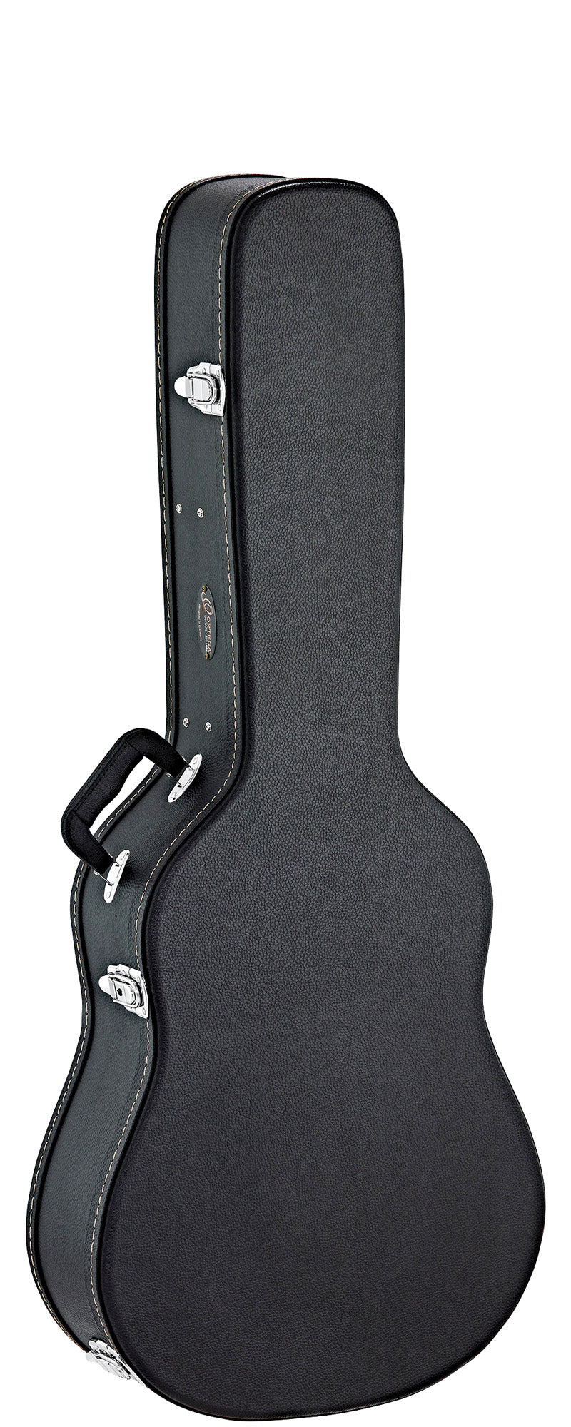 Etui pour guitare dreadnought, rembourrage 15 mm, compartiment accessoires, accastillage chromé, poignée robuste, noir