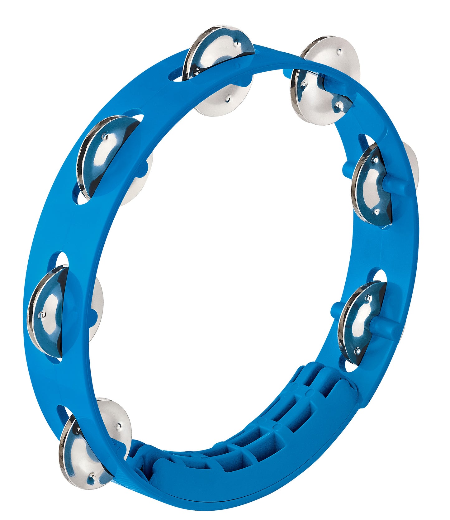 TAMBOURIN NINO ABS 8"/1 RANG, BLEU, CYMBALETTES ACIER INOXYDABLE, POIGNÉE EXTRA LARGE