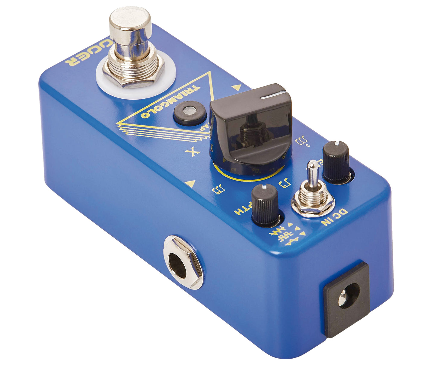 Pédale TRIANGOLO, trémolo numérique haute-qualité, 3 formes d'onde sélectionnables, boîtier métal, true bypass, bleu