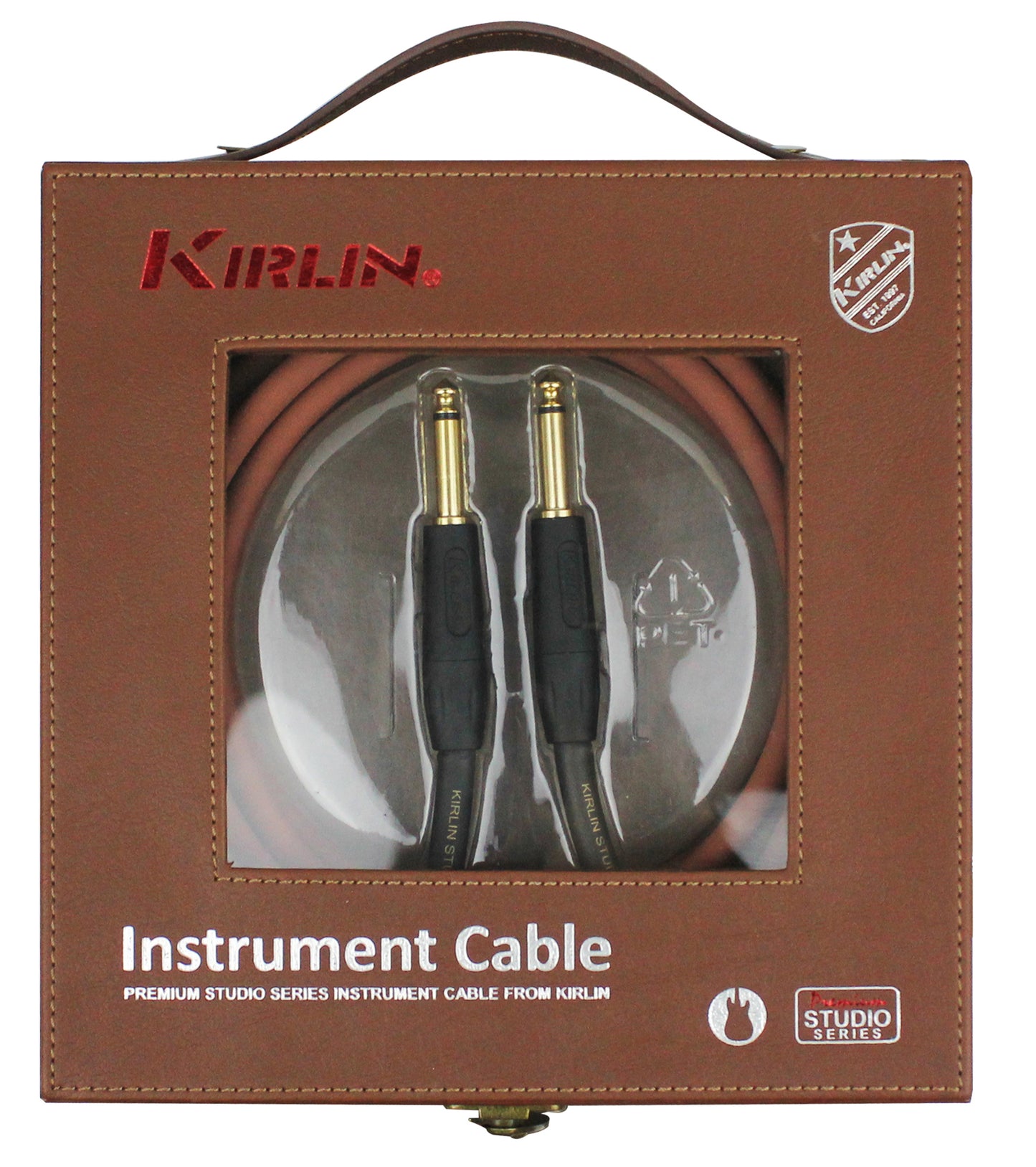 Câble instrument STUDIO Jack/Jack, double conducteur, 6 mètres, marron, coffret luxe cuir