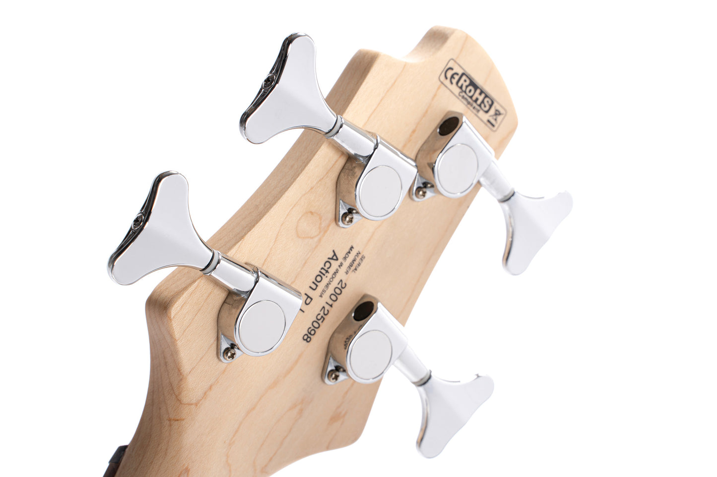 Action PJ, 4 cordes, corps peuplier, micros PJ Powersound, électronique passive, noyer pores ouverts