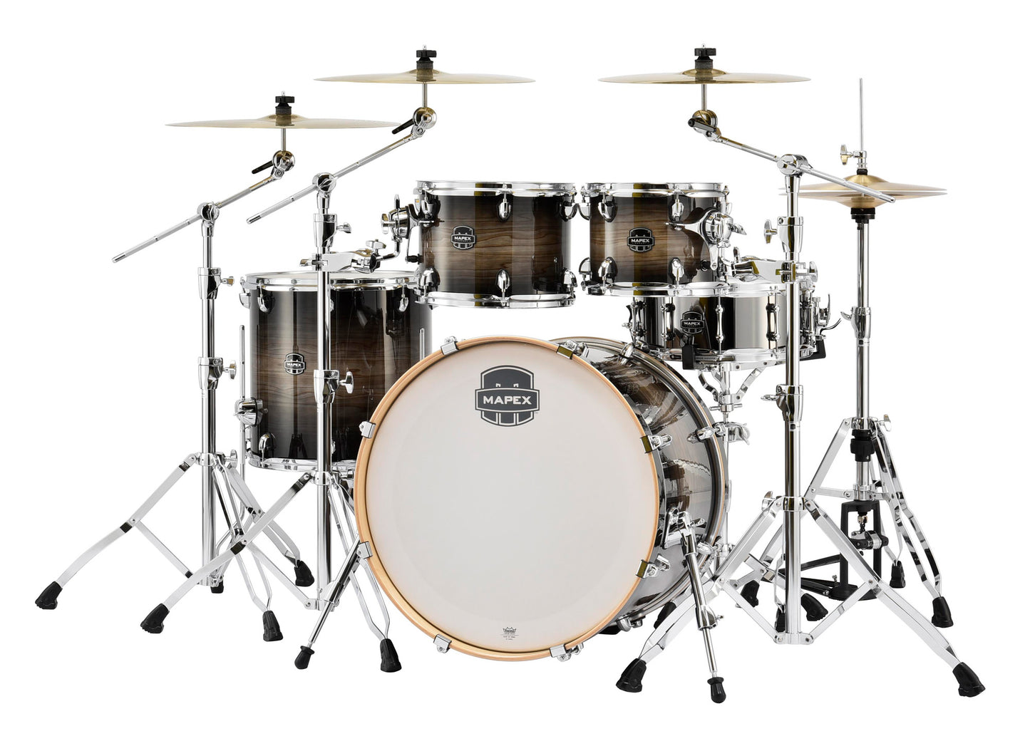 MAPEX ARMORY POP ROCK 5F BLACKDAWN,BOULEAU ET ÉRABLE, 22" 10" 12" 16" + C.C. 14", ACCASTILLAGE CHROME, SANS ACCESSOIRES