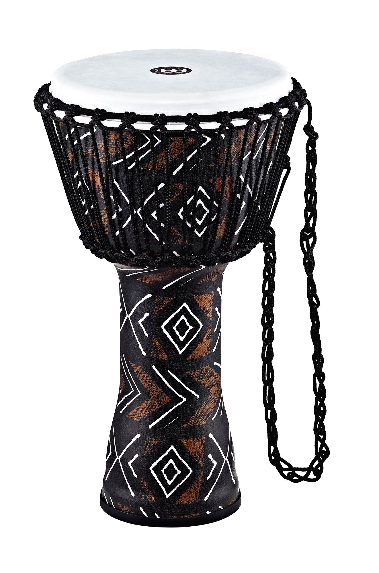 Djembé 12" Travel, fût et peau synthétiques, ultra léger, hauteur 61 cm, cordage nylon HTP 4 mm pré-étiré, Kanga Sarong