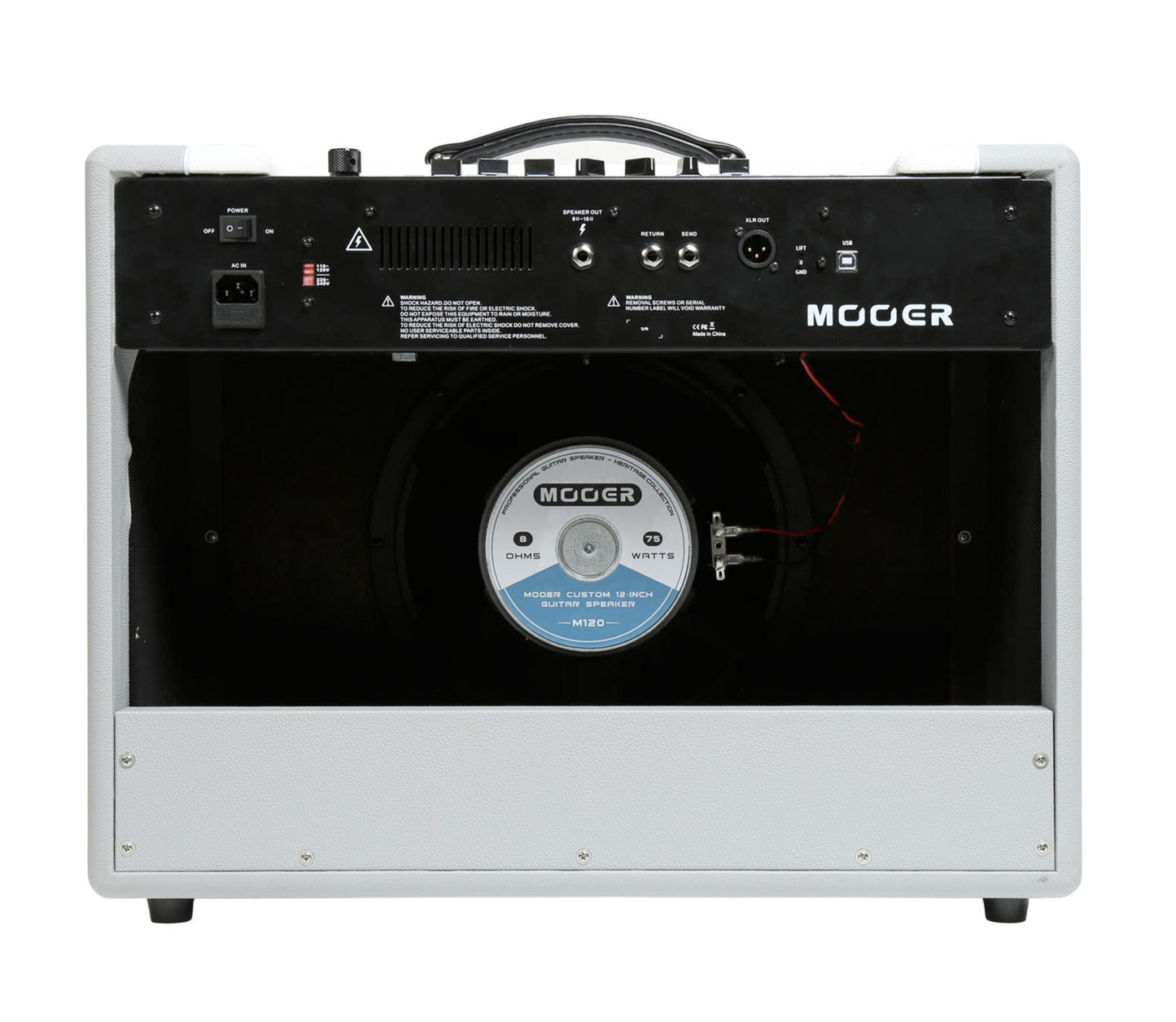 Ampli SD75, 75W, HP 12", 25 modélisations d'amplis, ampli de puissance Class A/B, 28 pédales d'effet intégrées, blanc