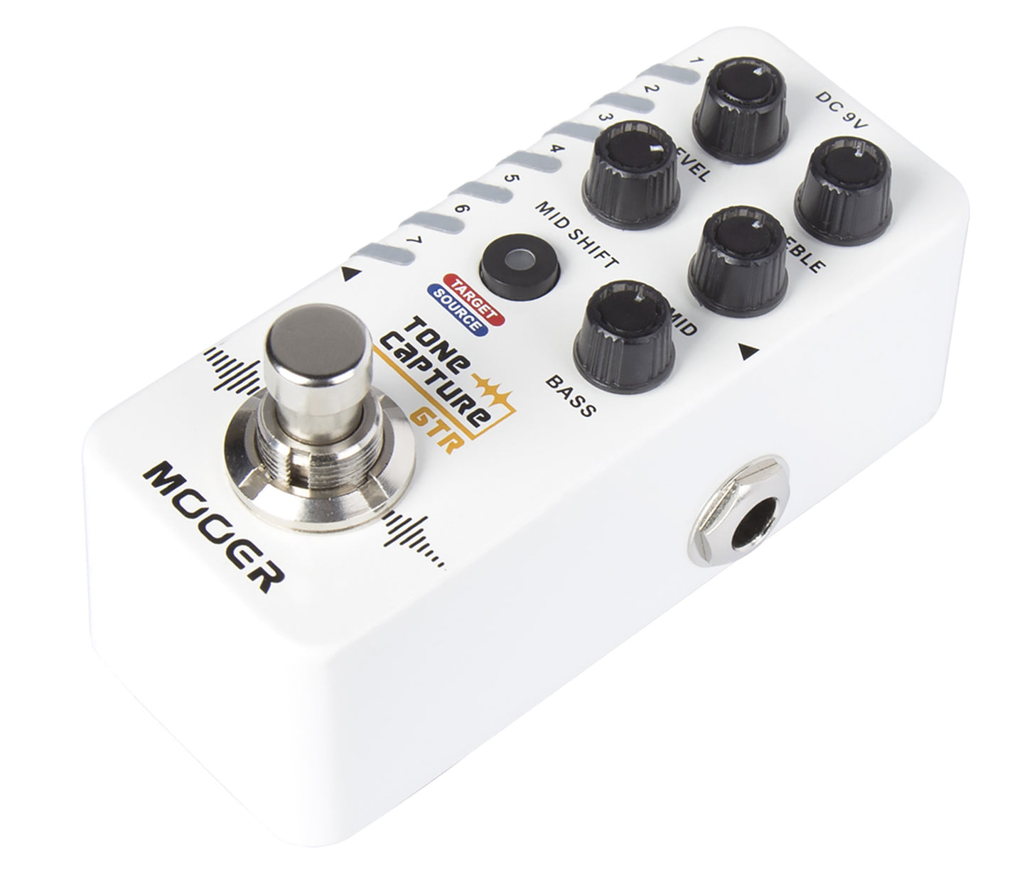 Pédale TONE CAPTURE, EQ pour guitares, permet de capture le son d'une guitare cible, boîtier métal, true/buffered bypass, blanc