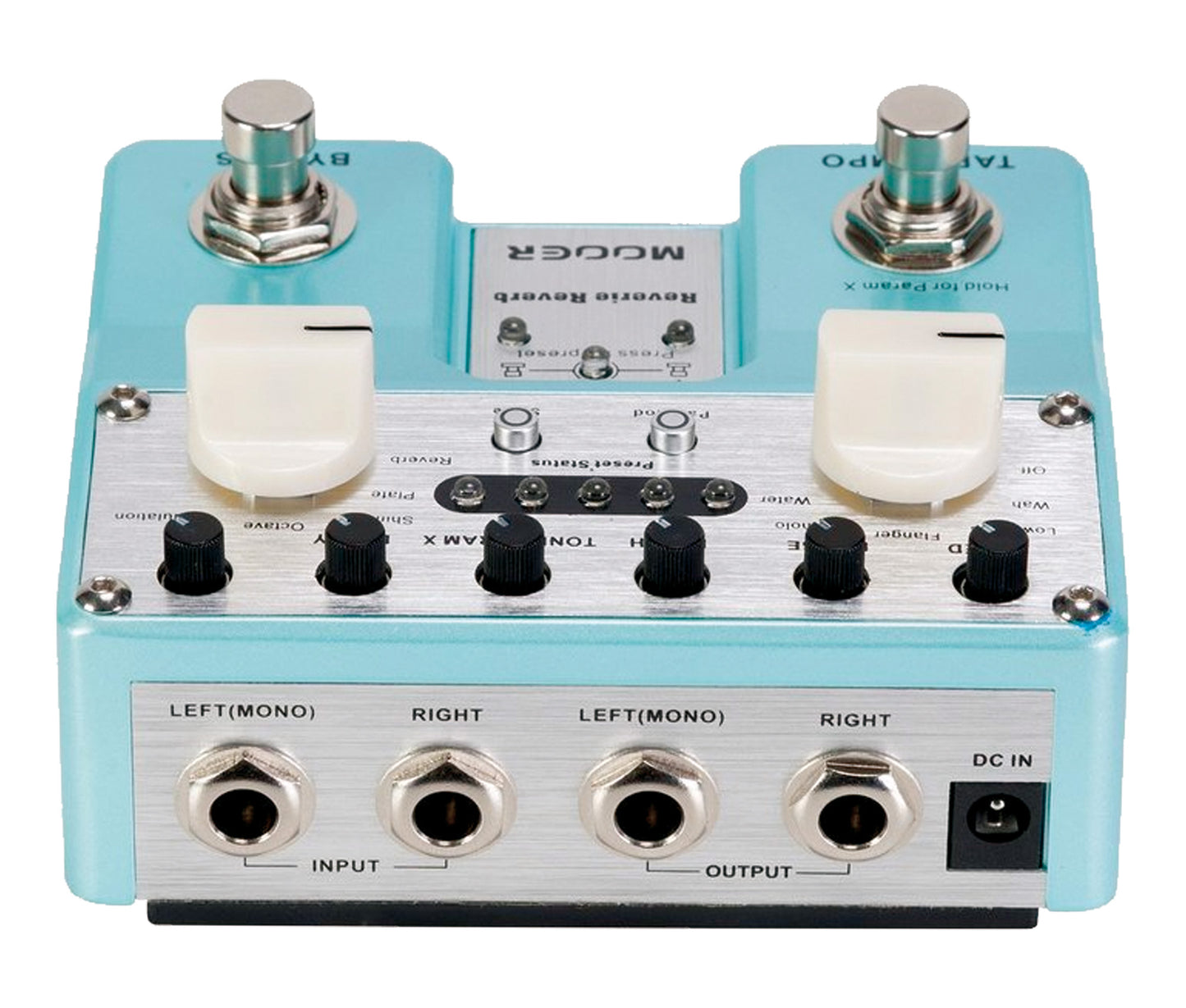 Pédale REVERIE REVERB, série Twin, réverb numérique stéréo 5 modes plus 5 types de modulation, boîtier métal, true bypass, bleu