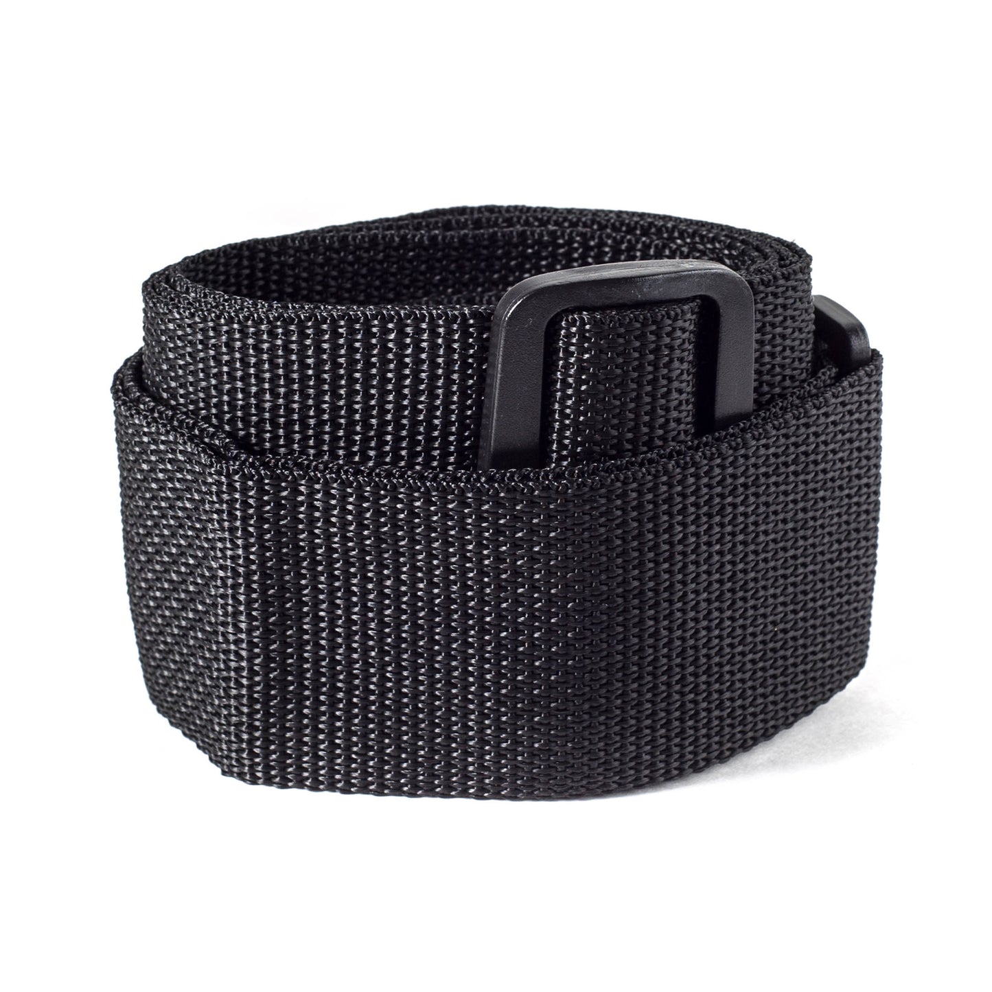 Courroie nylon modèle POLY BLACK, extrémités cuir, largeur 5 cm, noir