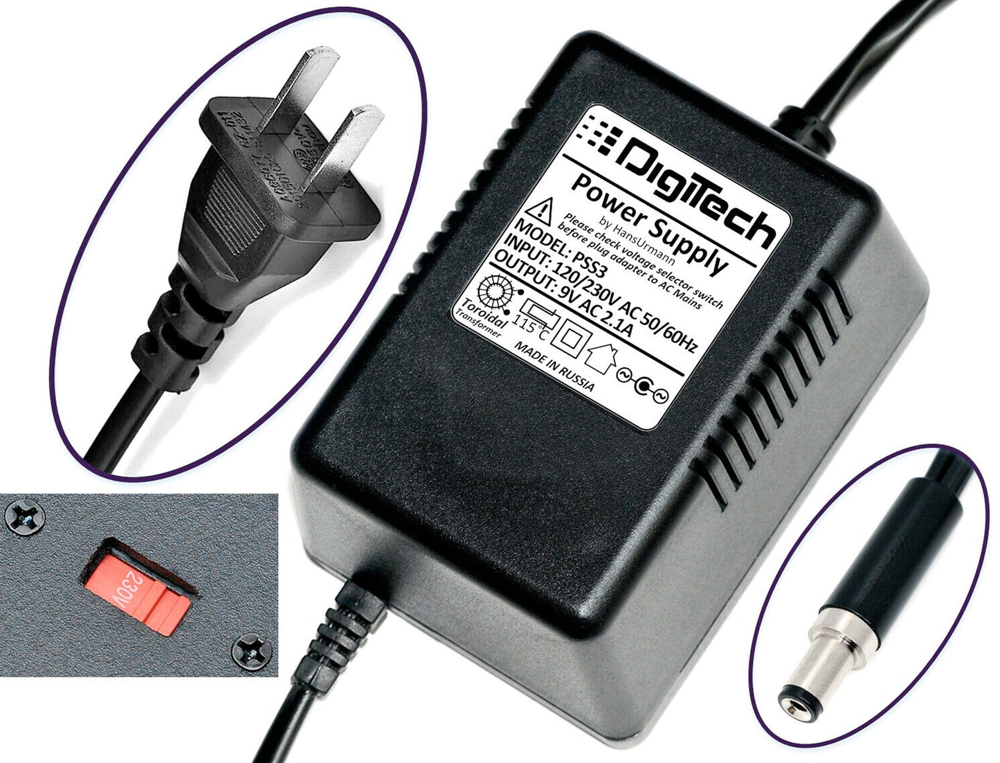 Alimentation 9V DC 2.1A, 230V (EU)
