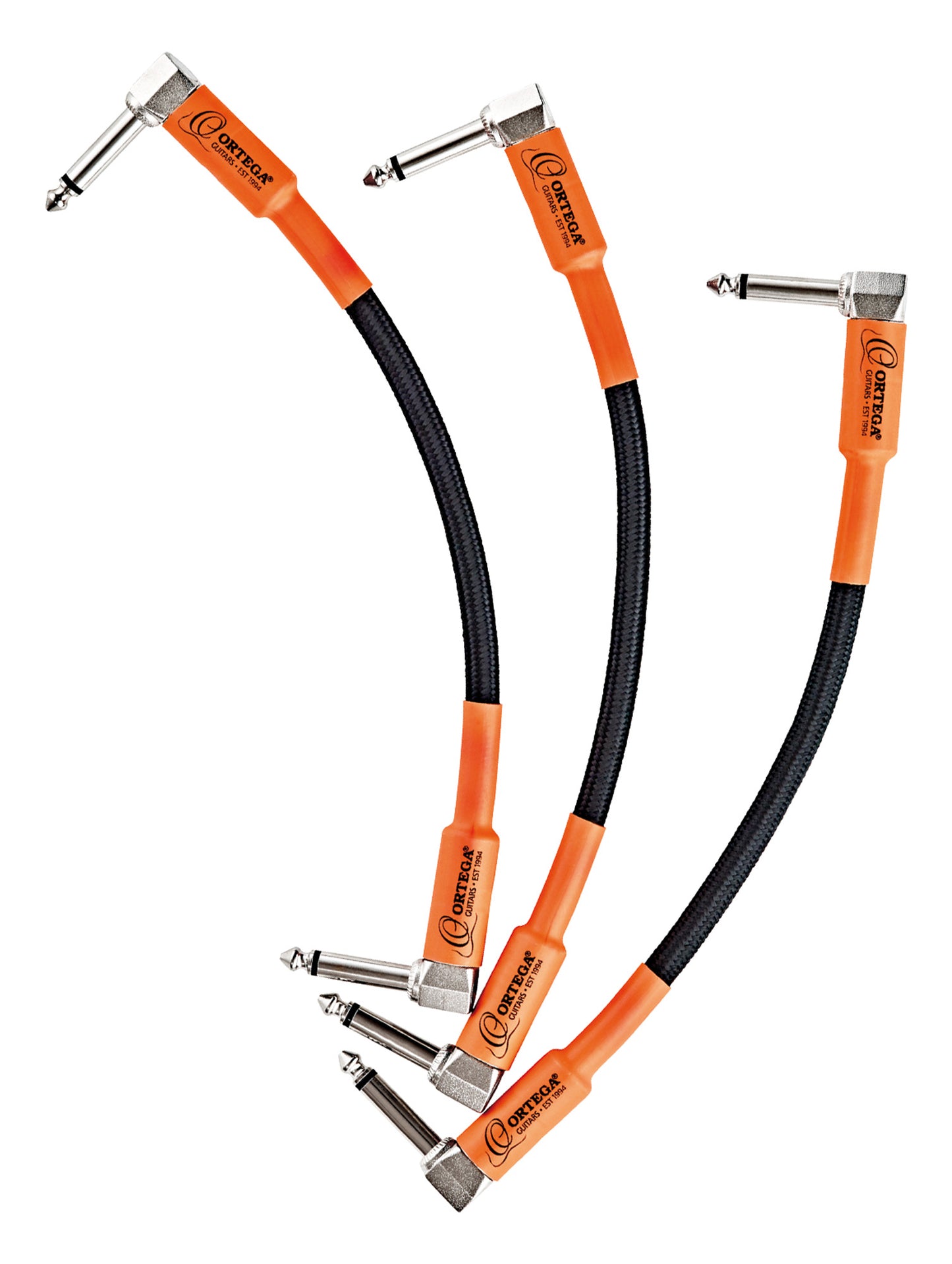 Pack de 3 câbles patch ORTEGA 18cm, noir et orange
