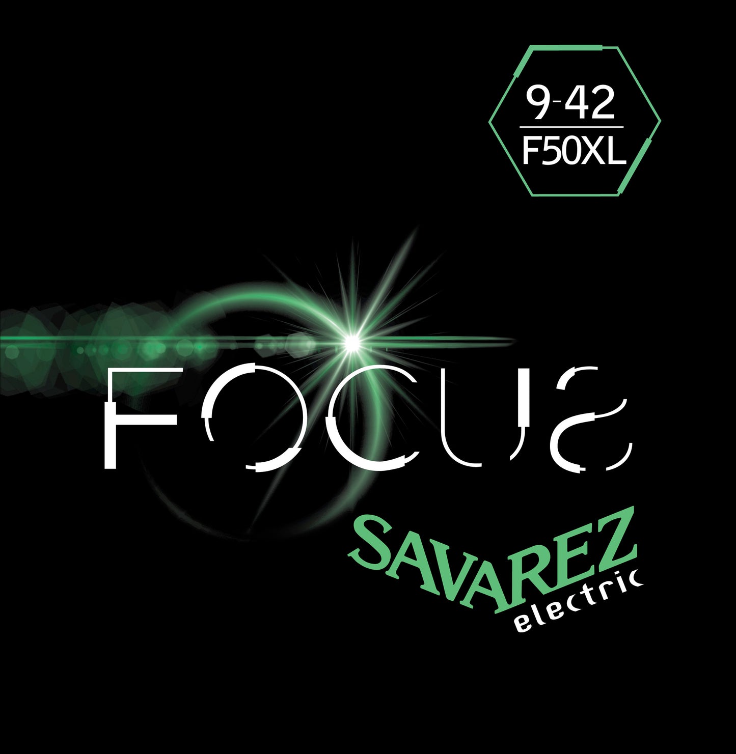 Jeu électrique Focus, tirant extra light (09-11-16-24-32-42), filé rond sur âme hexagonale