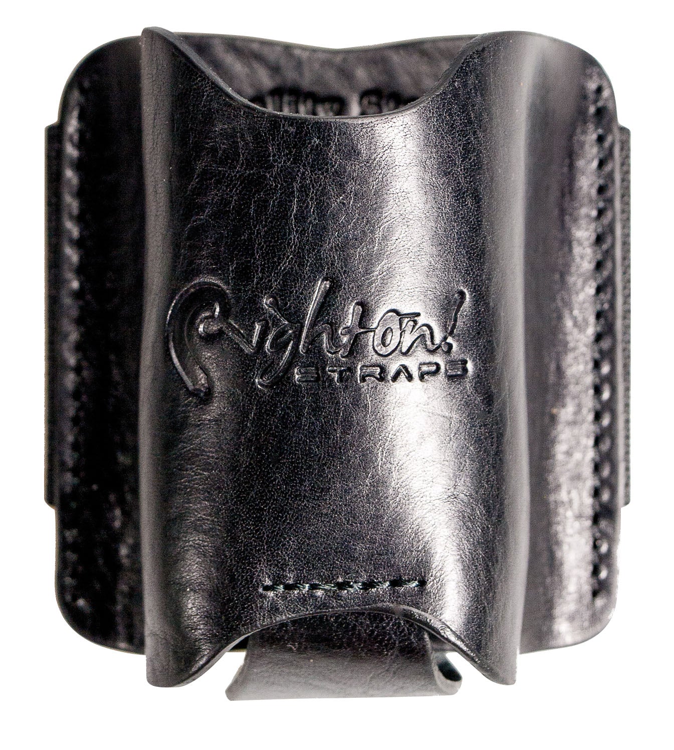 Pochette émetteur HF, cuir haute qualité, largeur 65 mm, attache par ruban élastique, noir