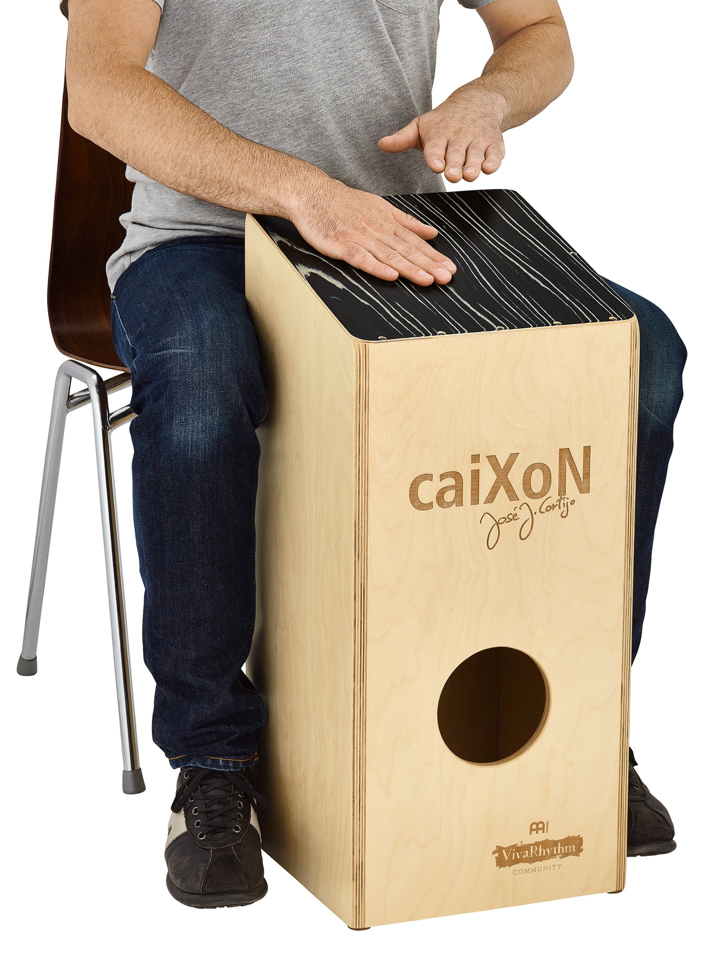 CAIXON VIVA RHYTHM FACADE STRIPED ONYX, BOIS BOULEAU BALTIQUE, SNARE, FINITION NATURELLE ASSIS-DEBOUT