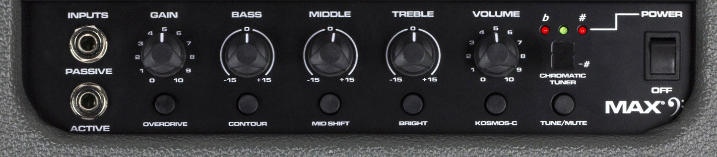 Ampli basse électrique 200W, HP 2x 10" Premium, EQ 3 bandes, entrée auxiliaire, sortie DI, finition noir