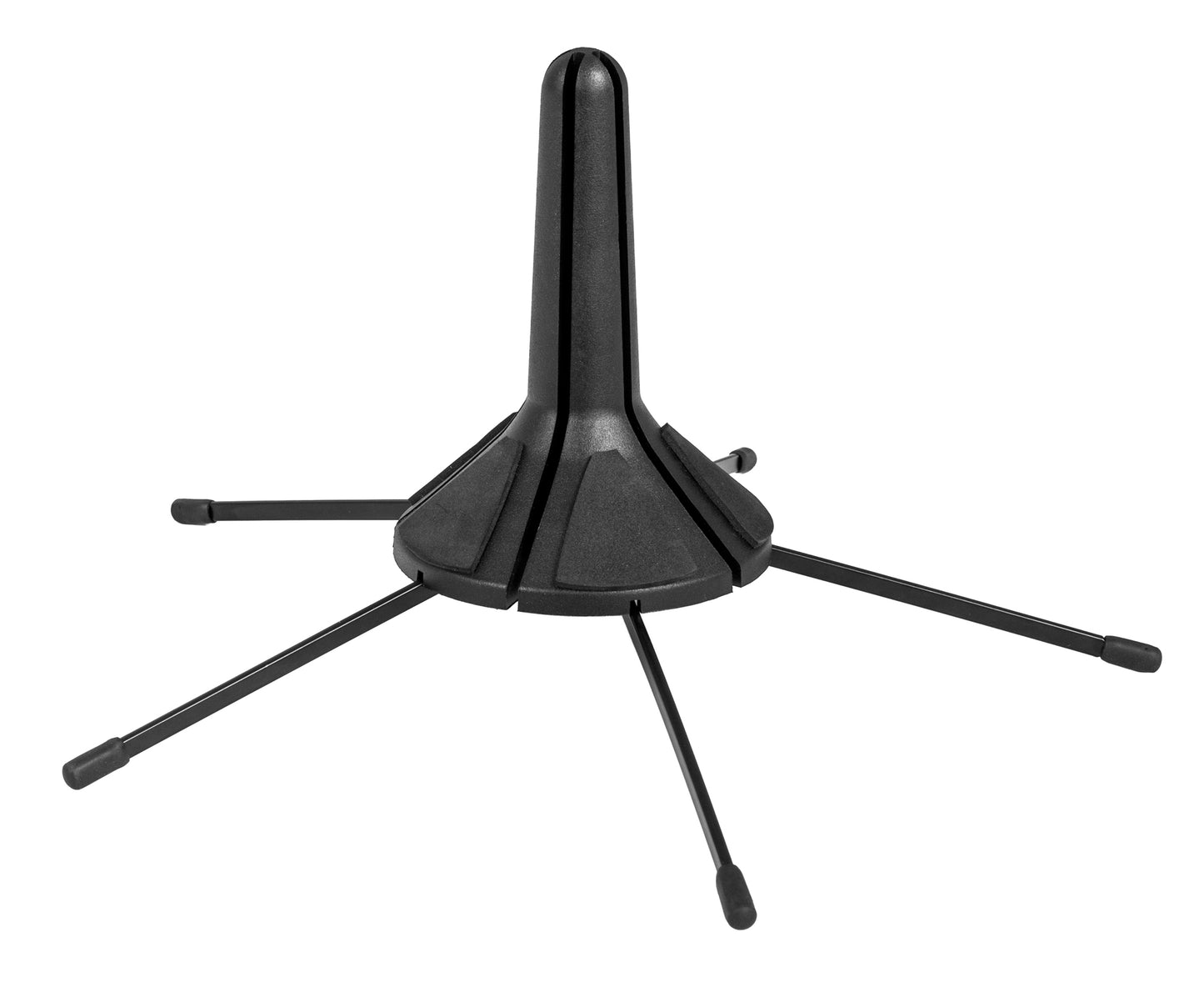 Support trompette, cône avec revêtement protecteur, pieds repliables, design compact (18cm), noir