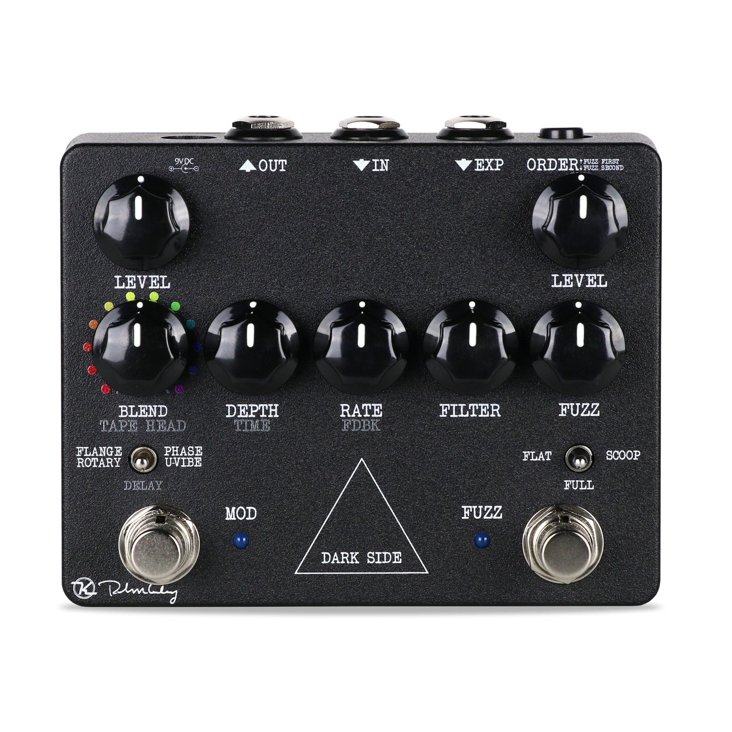Pédale DARK SIDE WORKSTATION, fuzz/phaser/uvibe/rotary/flanger/delay, entrée pour pédale d'expression (rate/feedback)