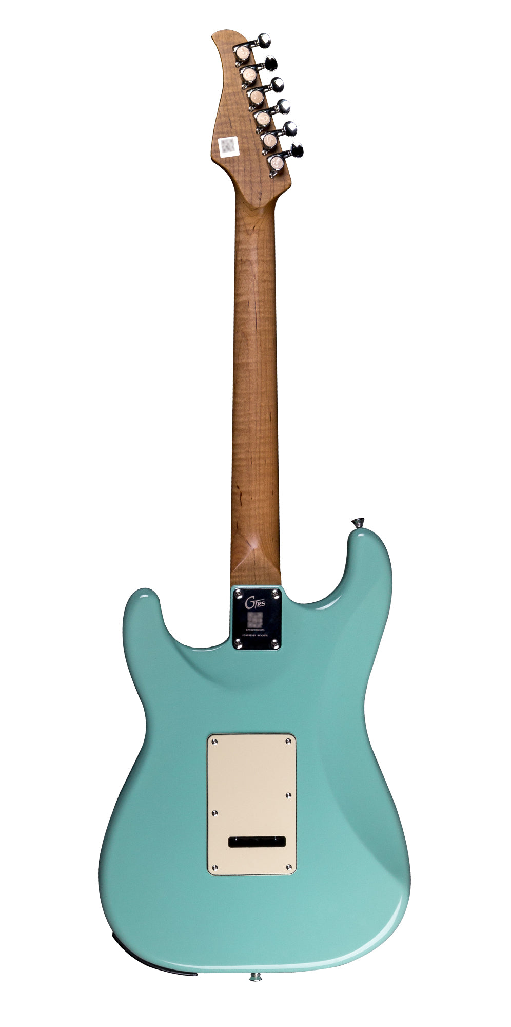 GTRS P801, corps aulne, manche érable flammé torréfié, touche érable, micros et processeur GTRS, mint green