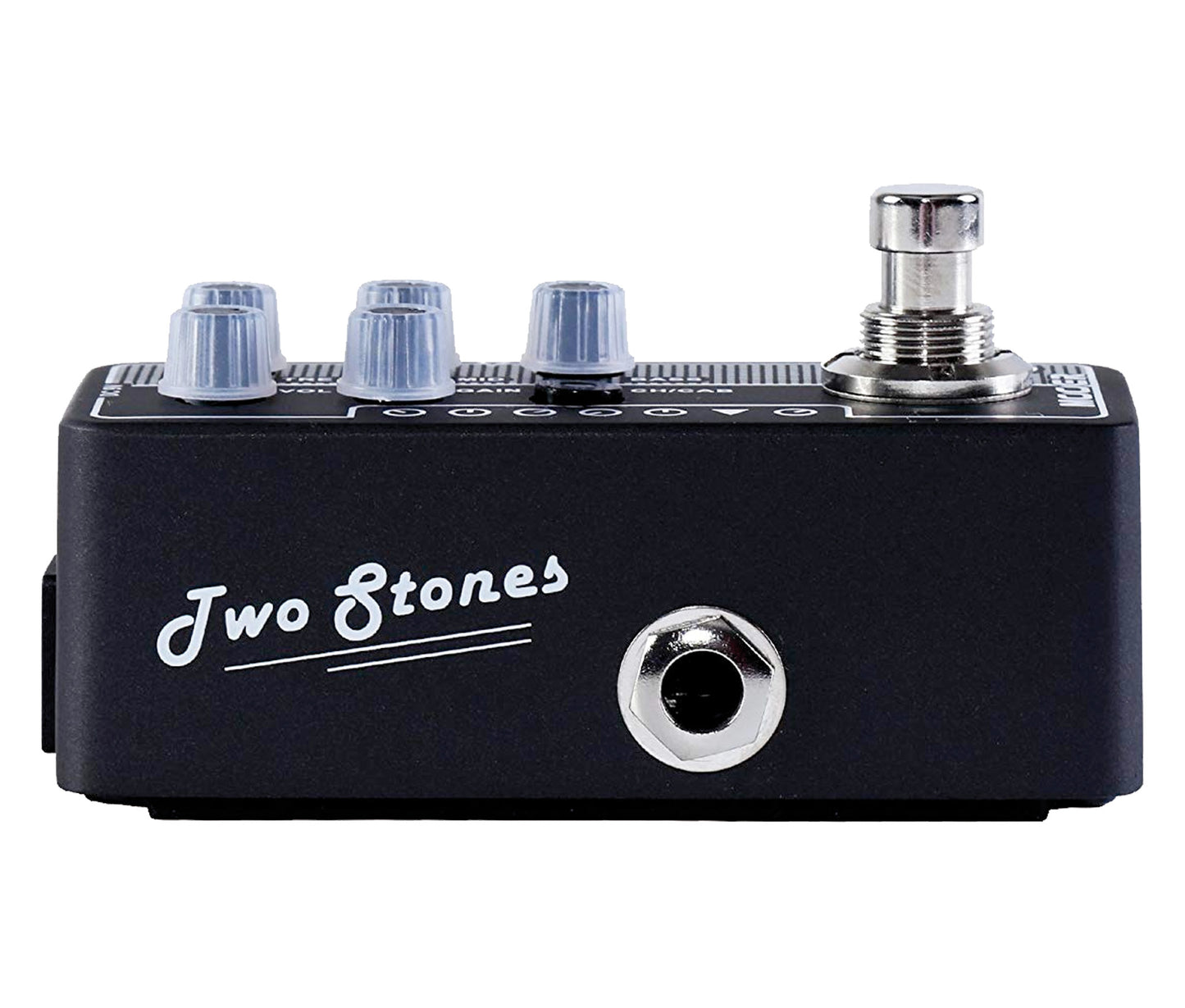 Pédale TWO STONES, préampli numérique type US boutique, deux canaux, EQ 3 bandes par canal, noir et blanc