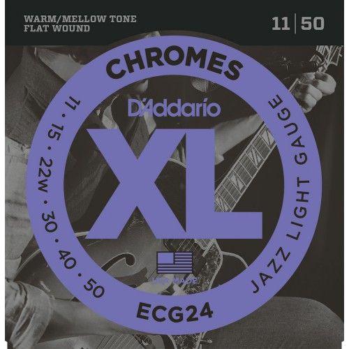 D'Addario Chromes ECG24 Jazz Light 11-50 Filet Plat