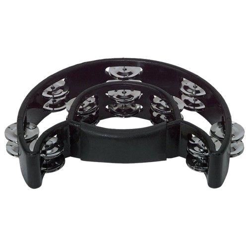 GEWA Tambourin Demi lune, 20 paires de cymbalettes Noir