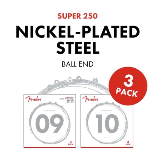 Fender Super 250L NPS Ball End Strings (.009-.042) 3-Pack