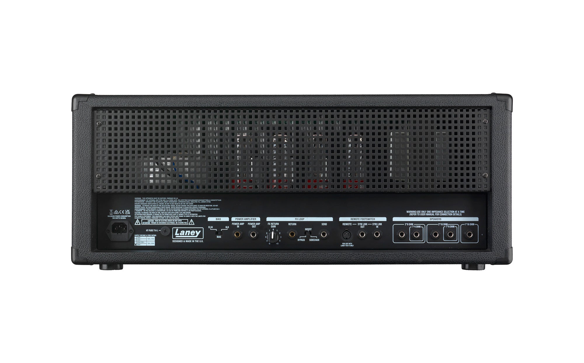 Laney TI100 - détail panneau / connectique