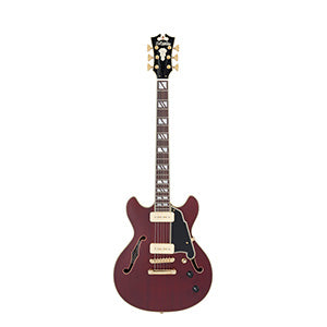 D'ANGELICO Deluxe Mini DC Satin Trans Wine