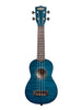 Kala Exotic Mahogany, Soprano - Transparent Blue, livré avec housse