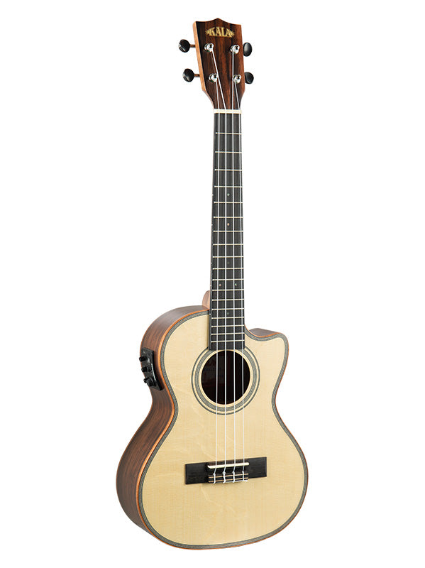 Kala Solid Spruce Top/Ebony, Tenor Cutaway électro-acoustique