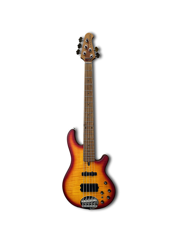 Lakland Skyline 55-02 Deluxe Quilt, 5 cordes - Cherry Sunburst Satin, Touche érable