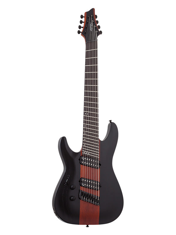Schecter C-8 Multi-Scale Rob Scallon, gaucher - Satin Dark Roast