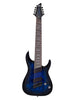 Schecter Omen Elite 8 Multi-scale - See Thru Blue Burst