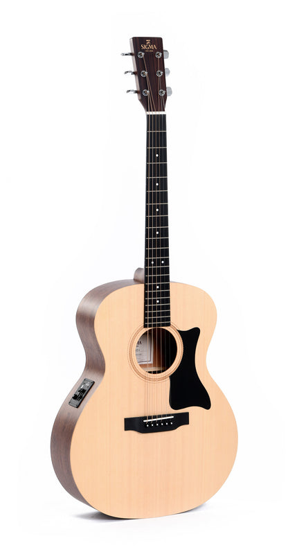 Modèle GME, Grand OM, table épicéa massif, f/e acajou, touche micarta, EQ Sigma, naturel satiné